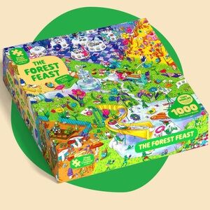 Magic Puzzle Company “The Forest Feast” 1000 Piece Jigsaw Puzzle Assembled Once
